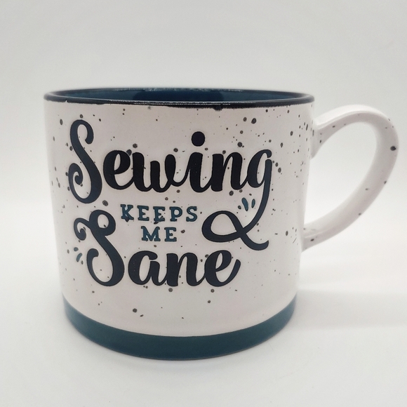 Other - Sewing Keeps Me Sane - Coffee Mug 13 oz. White and Teal